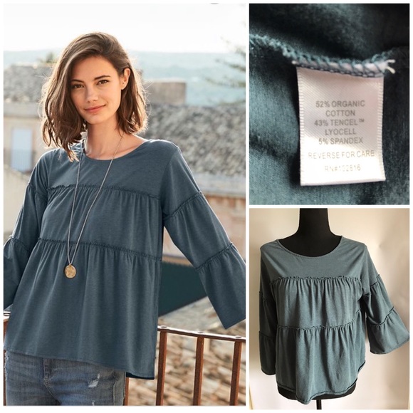 Garnet Hill Tops - GARNET HILL TIERED KNIT TOP